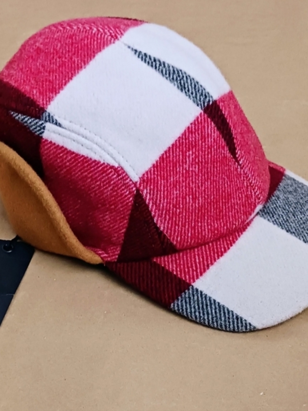 NWT Rag & Bone Plaid Wool Blend Pilot Cap size Small Medium Red